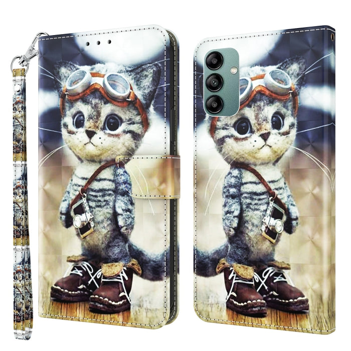 Estuche para teléfono de cuero pintado en 3D, For Samsung Galaxy S23 5G, For Samsung Galaxy S23+ 5G, For Samsung Galaxy S23 Ultra, For Samsung Galaxy A14 5G, For Samsung Galaxy A23e, For Samsung Galaxy A04, For Samsung Galaxy A04s                      ...