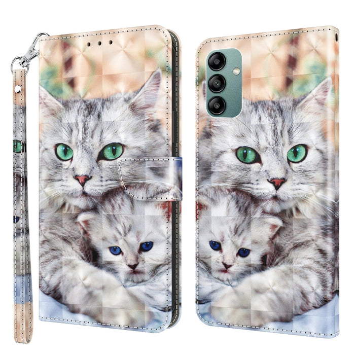 Estuche para teléfono de cuero pintado en 3D, For Samsung Galaxy S23 5G, For Samsung Galaxy S23+ 5G, For Samsung Galaxy S23 Ultra, For Samsung Galaxy A14 5G, For Samsung Galaxy A23e, For Samsung Galaxy A04, For Samsung Galaxy A04s                      ...