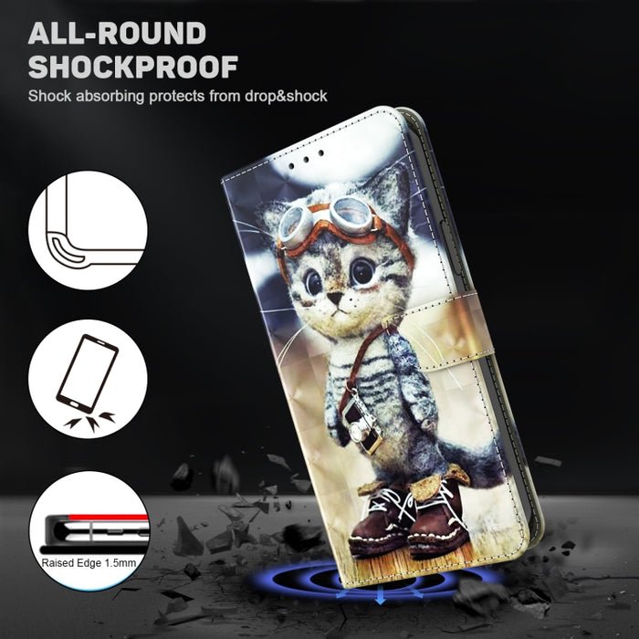 Estuche para teléfono de cuero pintado en 3D, For Realme GT2 Pro, For Sony Xperia 5 IV, For Motorola Moto E22, For Honor X8 4G, For Honor 50