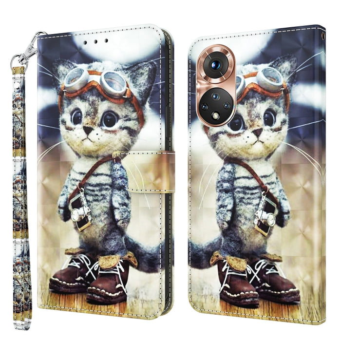 Estuche para teléfono de cuero pintado en 3D, For Realme GT2 Pro, For Sony Xperia 5 IV, For Motorola Moto E22, For Honor X8 4G, For Honor 50