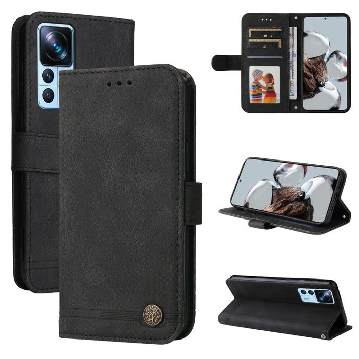 Skin Feel Life Tree Funda de piel para teléfono con botón de metal, For Xiaomi Redmi A1 4G, For Xiaomi 12T / 12T Pro / Redmi K50 Ultra