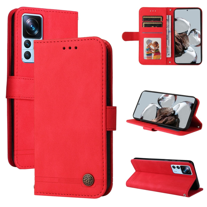 Skin Feel Life Tree Funda de piel para teléfono con botón de metal, For Xiaomi Redmi A1 4G, For Xiaomi 12T / 12T Pro / Redmi K50 Ultra