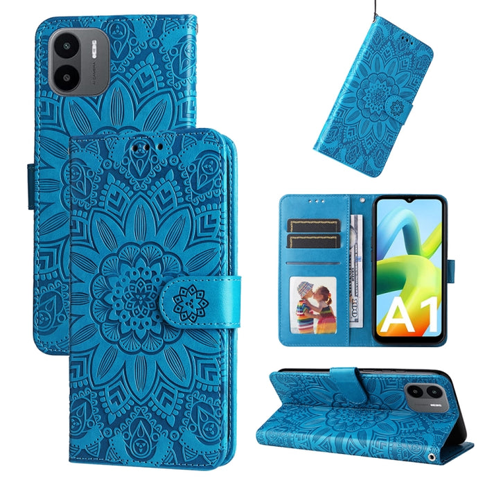 Estuche para teléfono de cuero con estampado de girasol en relieve, For Xiaomi Redmi A1 4G, For Xiaomi 12T / 12T Pro / Redmi K50 Ultra
