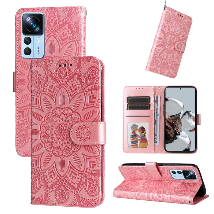 Estuche para teléfono de cuero con estampado de girasol en relieve, For Xiaomi Redmi A1 4G, For Xiaomi 12T / 12T Pro / Redmi K50 Ultra