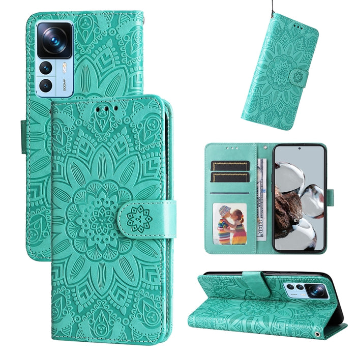 Estuche para teléfono de cuero con estampado de girasol en relieve, For Xiaomi Redmi A1 4G, For Xiaomi 12T / 12T Pro / Redmi K50 Ultra