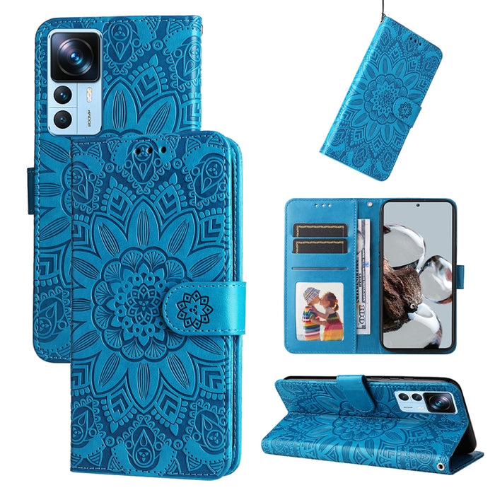 Estuche para teléfono de cuero con estampado de girasol en relieve, For Xiaomi Redmi A1 4G, For Xiaomi 12T / 12T Pro / Redmi K50 Ultra