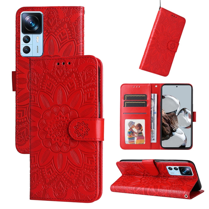 Estuche para teléfono de cuero con estampado de girasol en relieve, For Xiaomi Redmi A1 4G, For Xiaomi 12T / 12T Pro / Redmi K50 Ultra