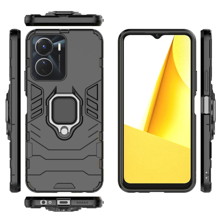 Funda protectora para teléfono PC + TPU a prueba de golpes con soporte de anillo magnético, For vivo Y16, For vivo Y35 4G, For Xiaomi Redmi A1