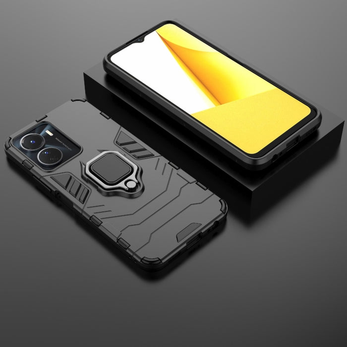 Funda protectora para teléfono PC + TPU a prueba de golpes con soporte de anillo magnético, For vivo Y16, For vivo Y35 4G, For Xiaomi Redmi A1