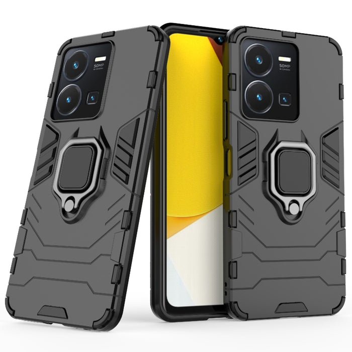 Funda protectora para teléfono PC + TPU a prueba de golpes con soporte de anillo magnético, For vivo Y16, For vivo Y35 4G, For Xiaomi Redmi A1