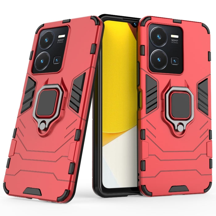 Funda protectora para teléfono PC + TPU a prueba de golpes con soporte de anillo magnético, For vivo Y16, For vivo Y35 4G, For Xiaomi Redmi A1
