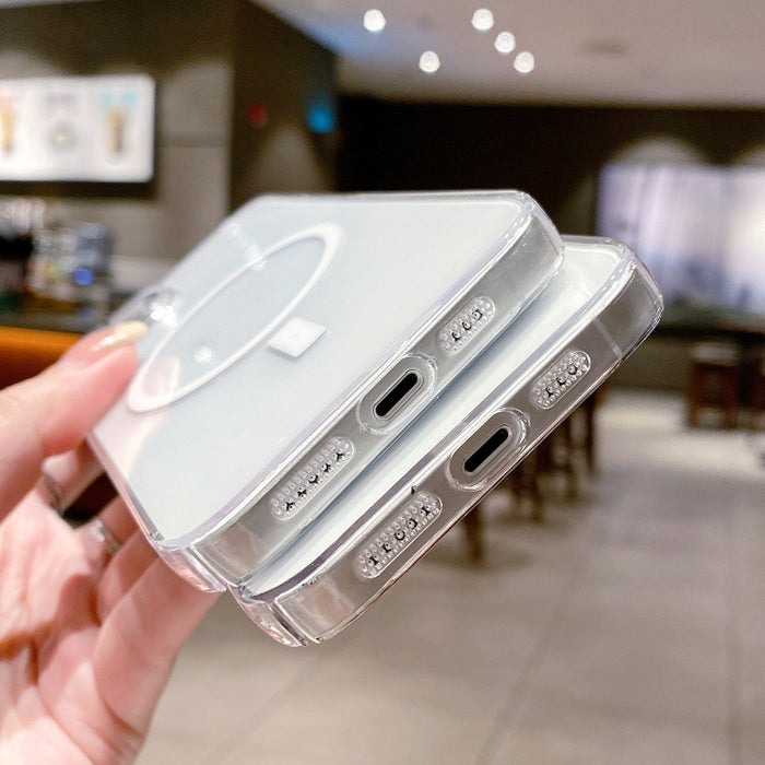 Estuche para teléfono transparente MagSafe PC con red antipolvo