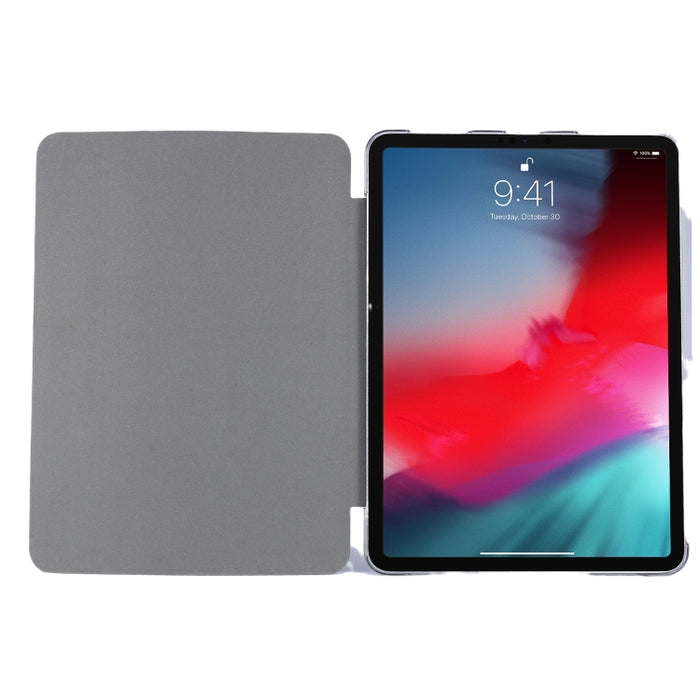 Funda de cuero con tres pliegues horizontales y textura de seda TPU con soporte