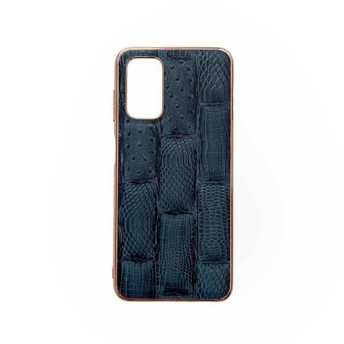Estuche para teléfono de cuero con textura de mahjong electrochapado nano