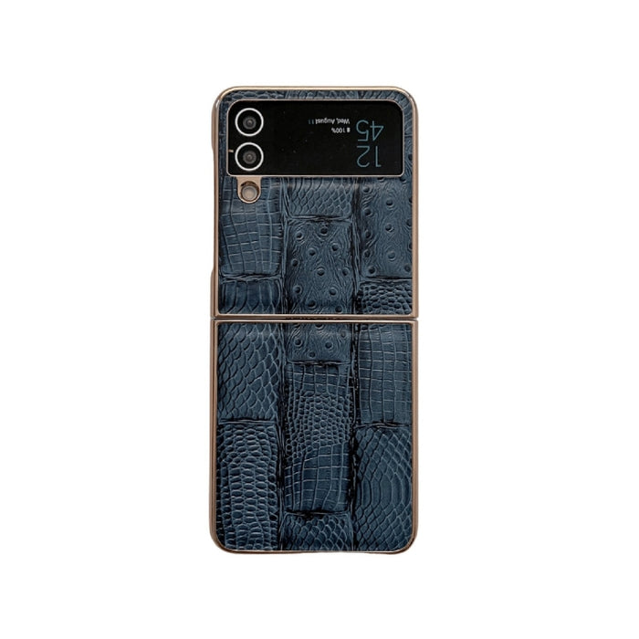 Estuche para teléfono de cuero con textura de mahjong electrochapado nano