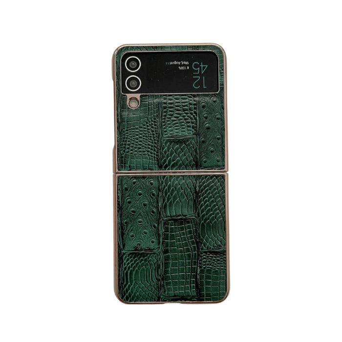 Estuche para teléfono de cuero con textura de mahjong electrochapado nano