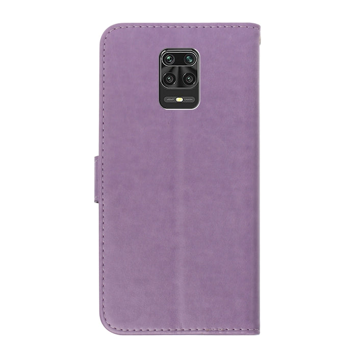 Estuche de cuero en relieve con mariposa de diamantes de imitación horizontales con ranura para tarjeta y billetera y soporte, For Xiaomi Redmi Note 9 Pro