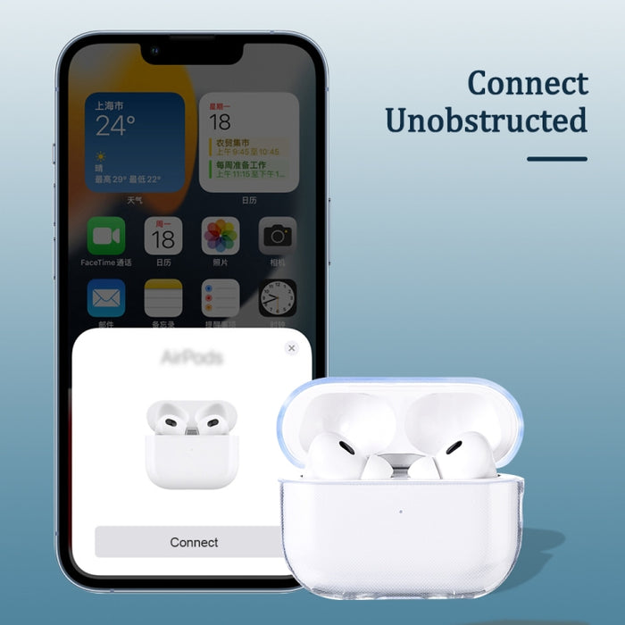 Para AirPods Pro 2 Funda protectora transparente de TPU para auriculares
