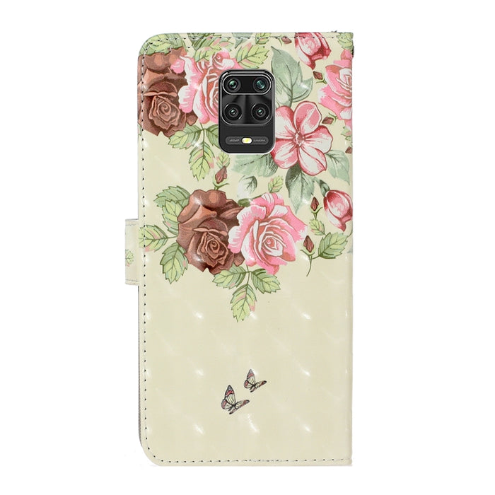 Estuche de cuero con tapa horizontal de dibujo en color 3D con soporte, ranura para tarjeta y billetera, For Xiaomi Redmi Note 9 Pro
