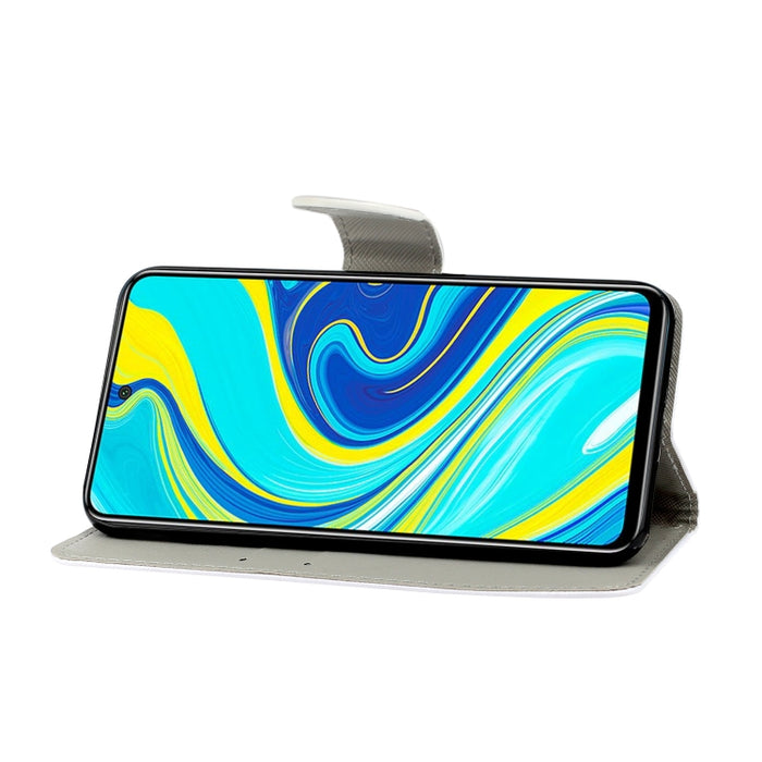 Estuche de cuero con tapa horizontal de dibujo en color 3D con soporte, ranura para tarjeta y billetera, For Xiaomi Redmi Note 9 Pro
