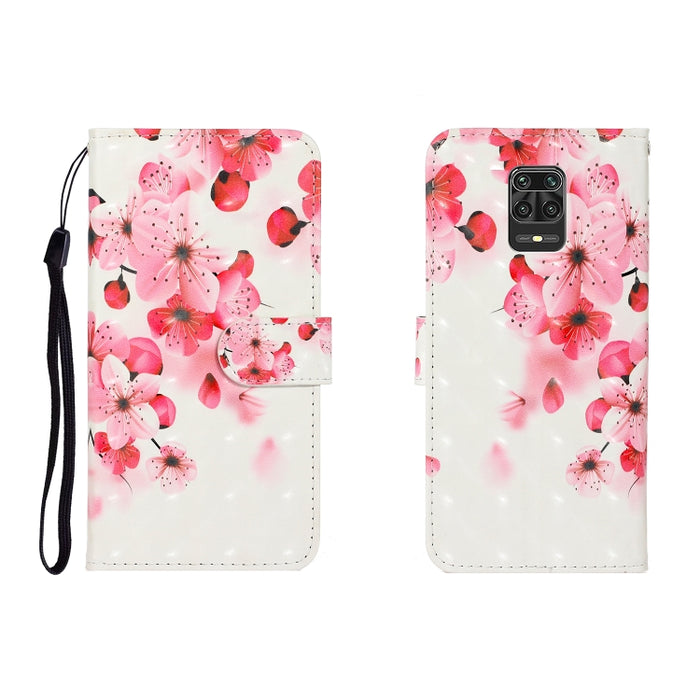 Estuche de cuero con tapa horizontal de dibujo en color 3D con soporte, ranura para tarjeta y billetera, For Xiaomi Redmi Note 9 Pro
