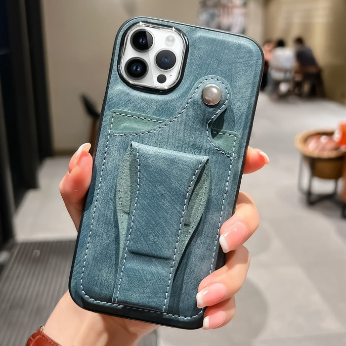 Estuche para teléfono con tarjetero de rotación lateral de cuero