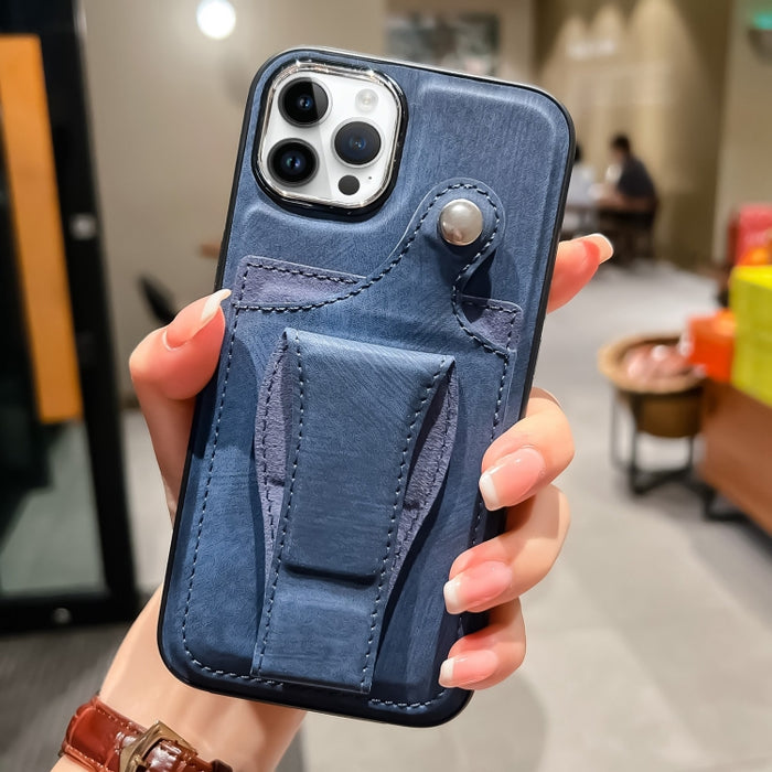 Estuche para teléfono con tarjetero de rotación lateral de cuero