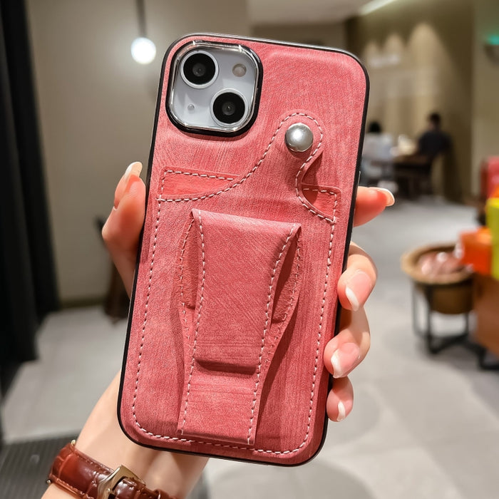 Estuche para teléfono con tarjetero de rotación lateral de cuero