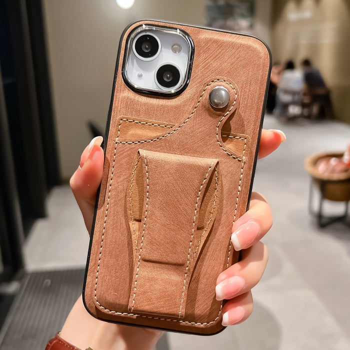 Estuche para teléfono con tarjetero de rotación lateral de cuero