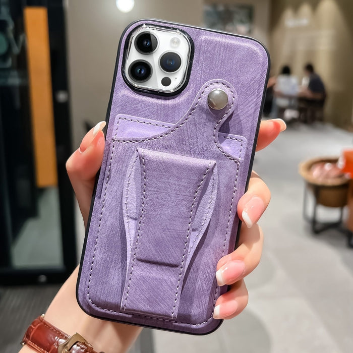 Estuche para teléfono con tarjetero de rotación lateral de cuero
