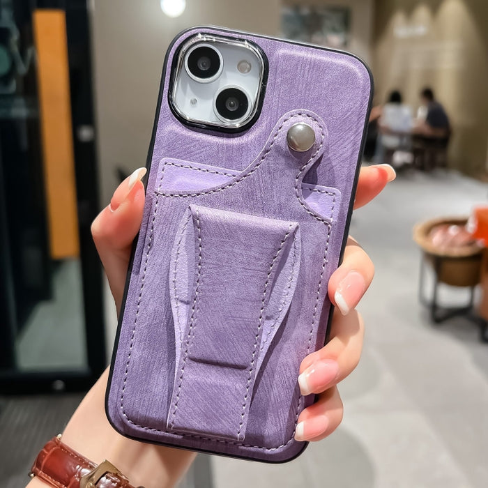 Estuche para teléfono con tarjetero de rotación lateral de cuero