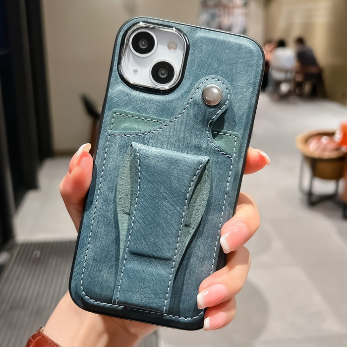 Estuche para teléfono con tarjetero de rotación lateral de cuero