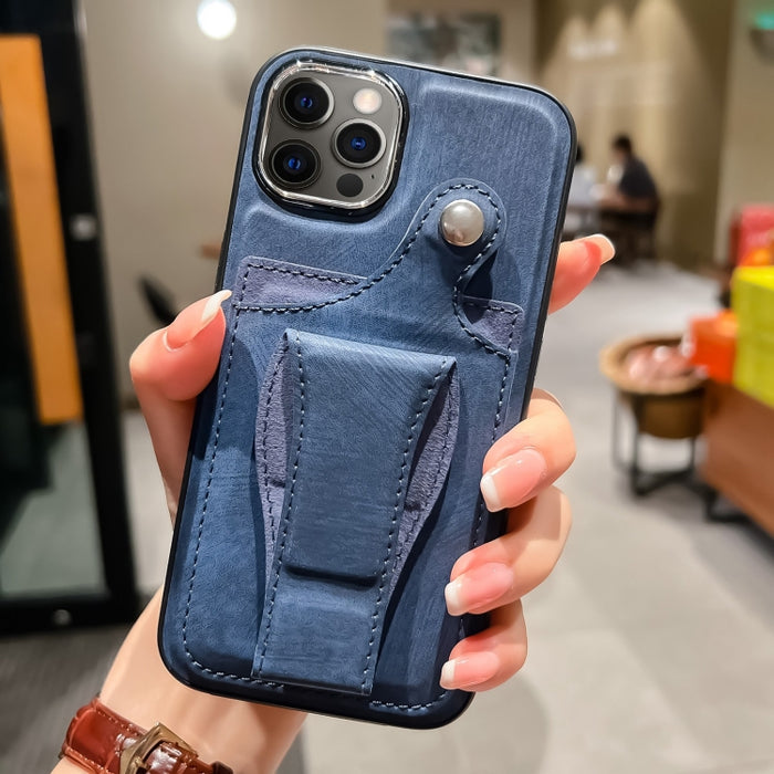Estuche para teléfono con tarjetero de rotación lateral de cuero