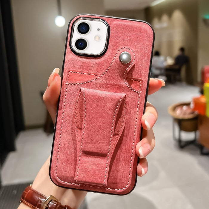 Estuche para teléfono con tarjetero de rotación lateral de cuero