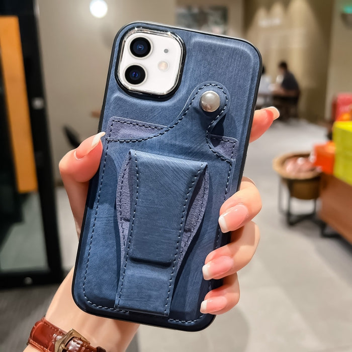 Estuche para teléfono con tarjetero de rotación lateral de cuero