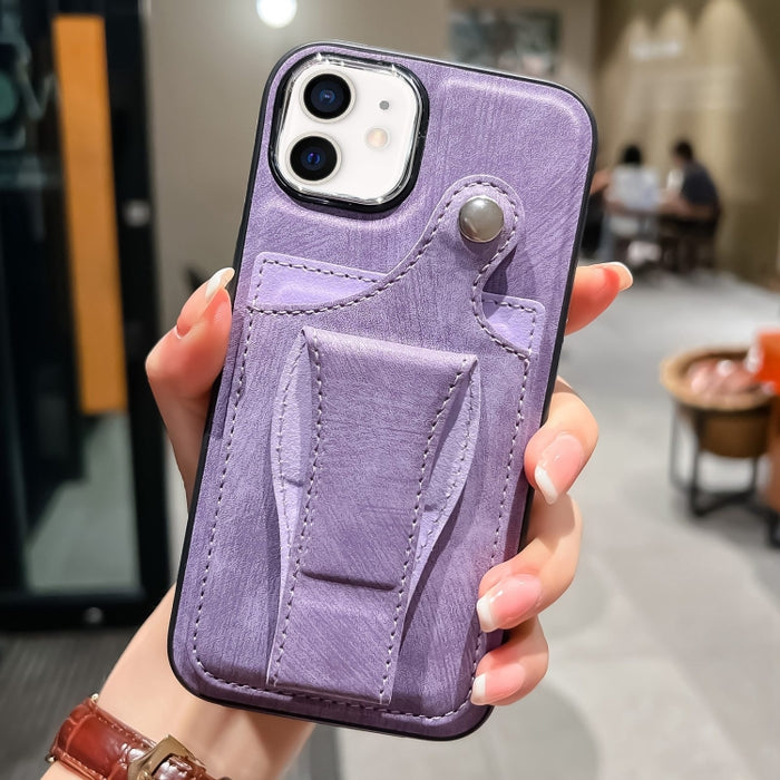 Estuche para teléfono con tarjetero de rotación lateral de cuero