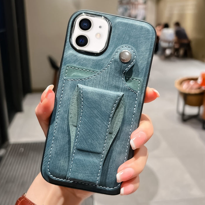 Estuche para teléfono con tarjetero de rotación lateral de cuero