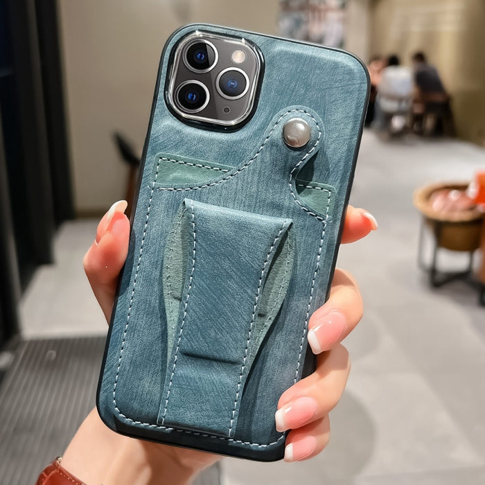 Estuche para teléfono con tarjetero de rotación lateral de cuero