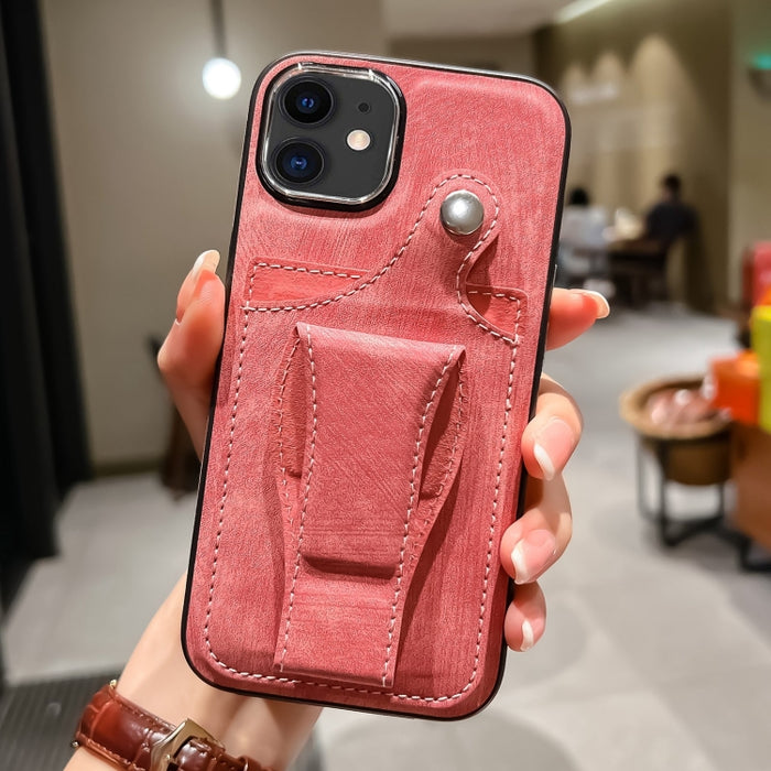 Estuche para teléfono con tarjetero de rotación lateral de cuero