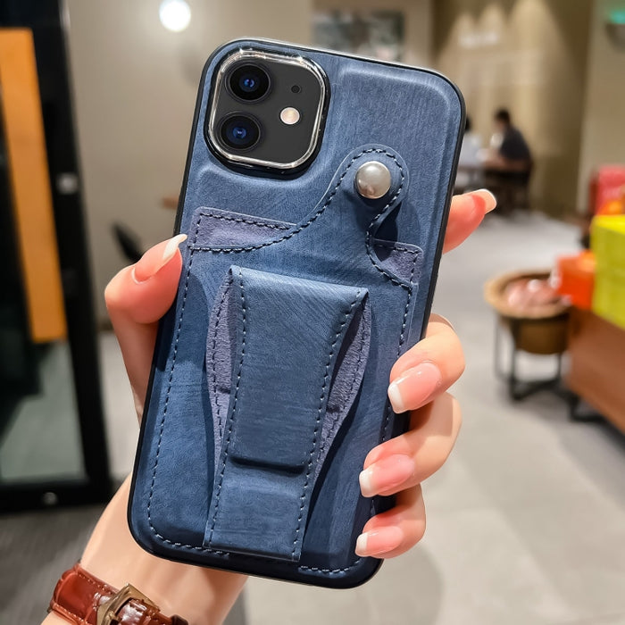 Estuche para teléfono con tarjetero de rotación lateral de cuero