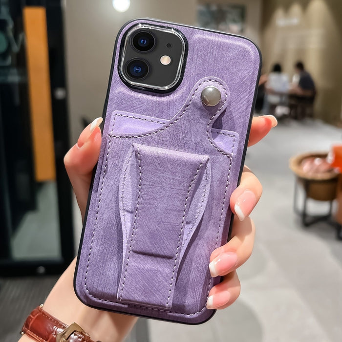 Estuche para teléfono con tarjetero de rotación lateral de cuero