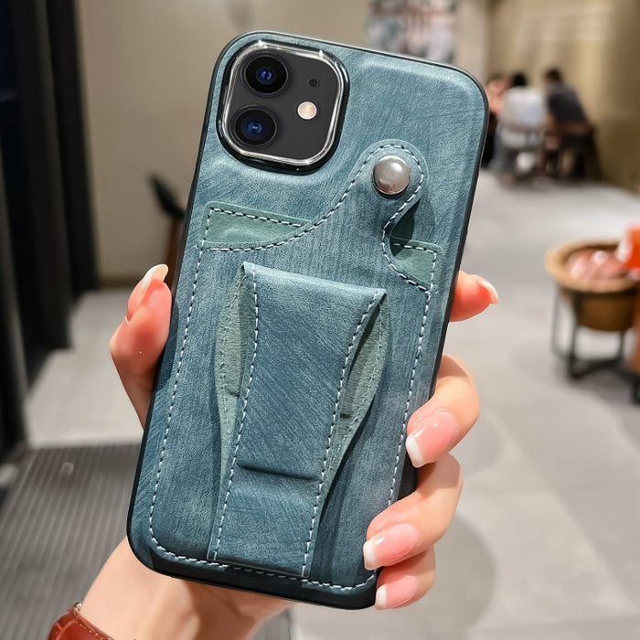 Estuche para teléfono con tarjetero de rotación lateral de cuero