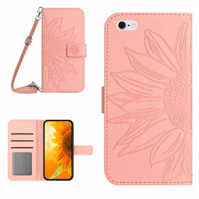 Skin Feel Sun Flower Pattern Flip Funda de cuero para teléfono