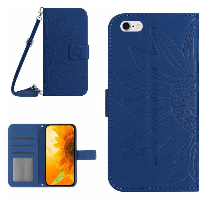 Skin Feel Sun Flower Pattern Flip Funda de cuero para teléfono