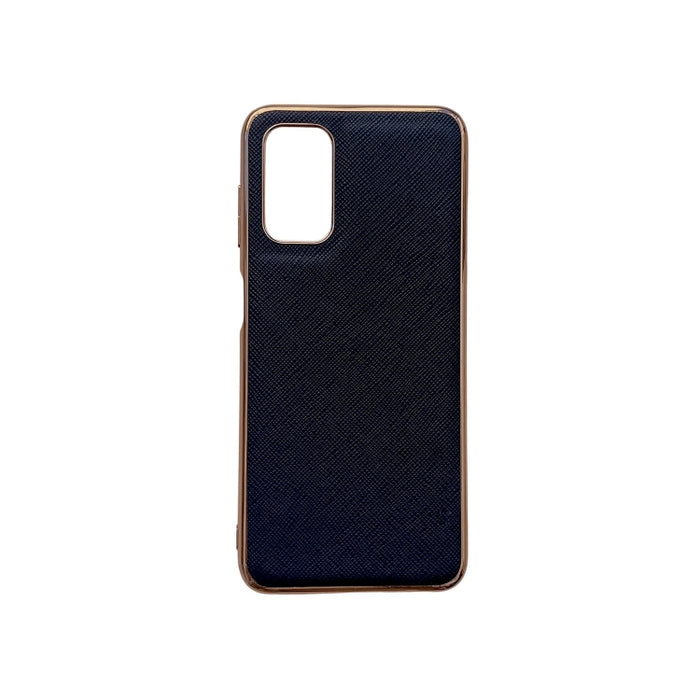 Estuche para teléfono de cuero genuino con textura cruzada de galvanoplastia nano