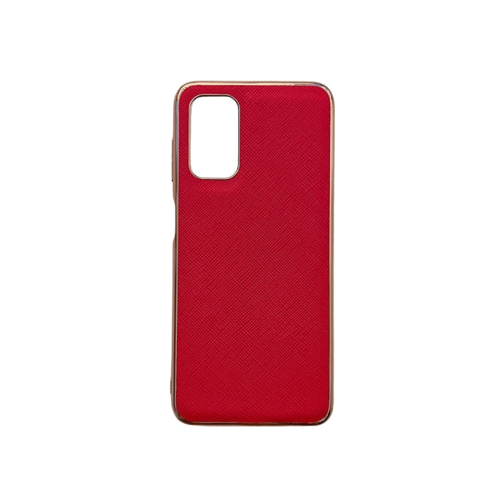 Estuche para teléfono de cuero genuino con textura cruzada de galvanoplastia nano