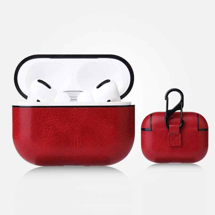 Estuche protector de cuero PU con textura de caballo loco anticaída con mosquetón
