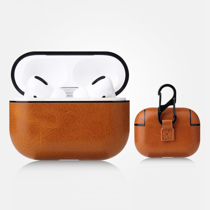 Estuche protector de cuero PU con textura de caballo loco anticaída con mosquetón