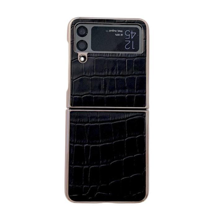 Caja de teléfono de galvanoplastia de cuero genuino con textura de cocodrilo, For Samsung Galaxy A13 4G, For Samsung Galaxy A23 4G/5G, For Samsung Galaxy A33 5G, For Samsung Galaxy A53 5G, For Samsung Galaxy A73 5G, For Samsung Galaxy Z Flip3 5G       ...