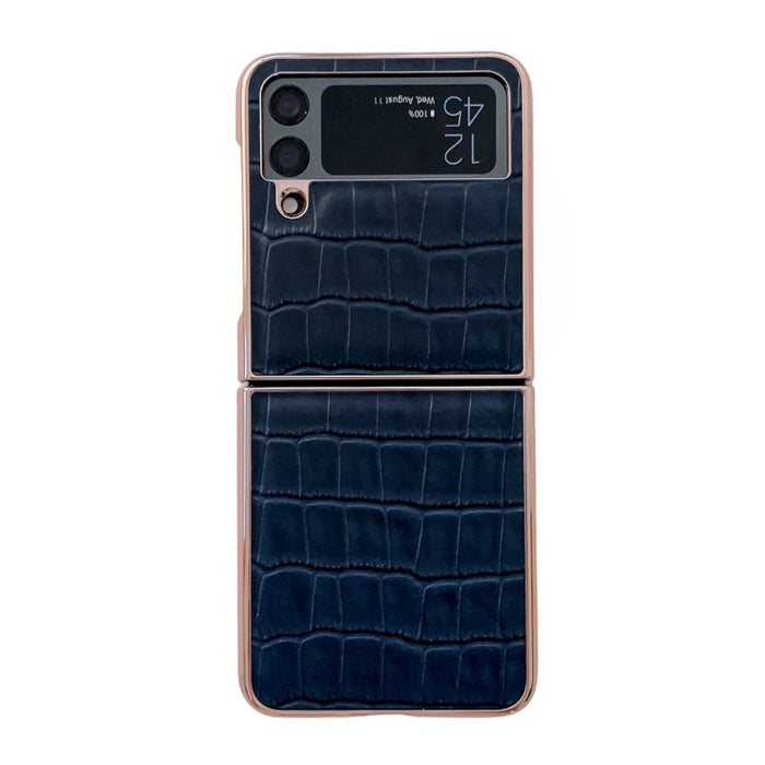 Caja de teléfono de galvanoplastia de cuero genuino con textura de cocodrilo, For Samsung Galaxy A13 4G, For Samsung Galaxy A23 4G/5G, For Samsung Galaxy A33 5G, For Samsung Galaxy A53 5G, For Samsung Galaxy A73 5G, For Samsung Galaxy Z Flip3 5G       ...